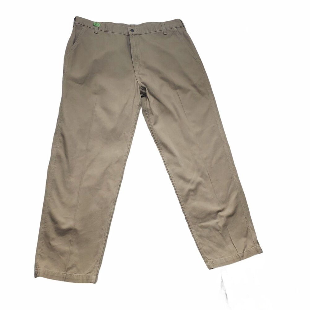 Carhartt Canvas Duck Work Pants Mens 40x30 Tan Khaki Straight Carpenter Leg